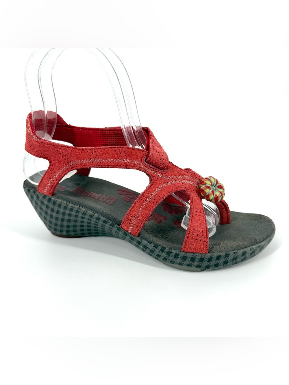 Camper Wedge Sandals Red Orange Whimsy Artsy Womens Size EU 36 US 6